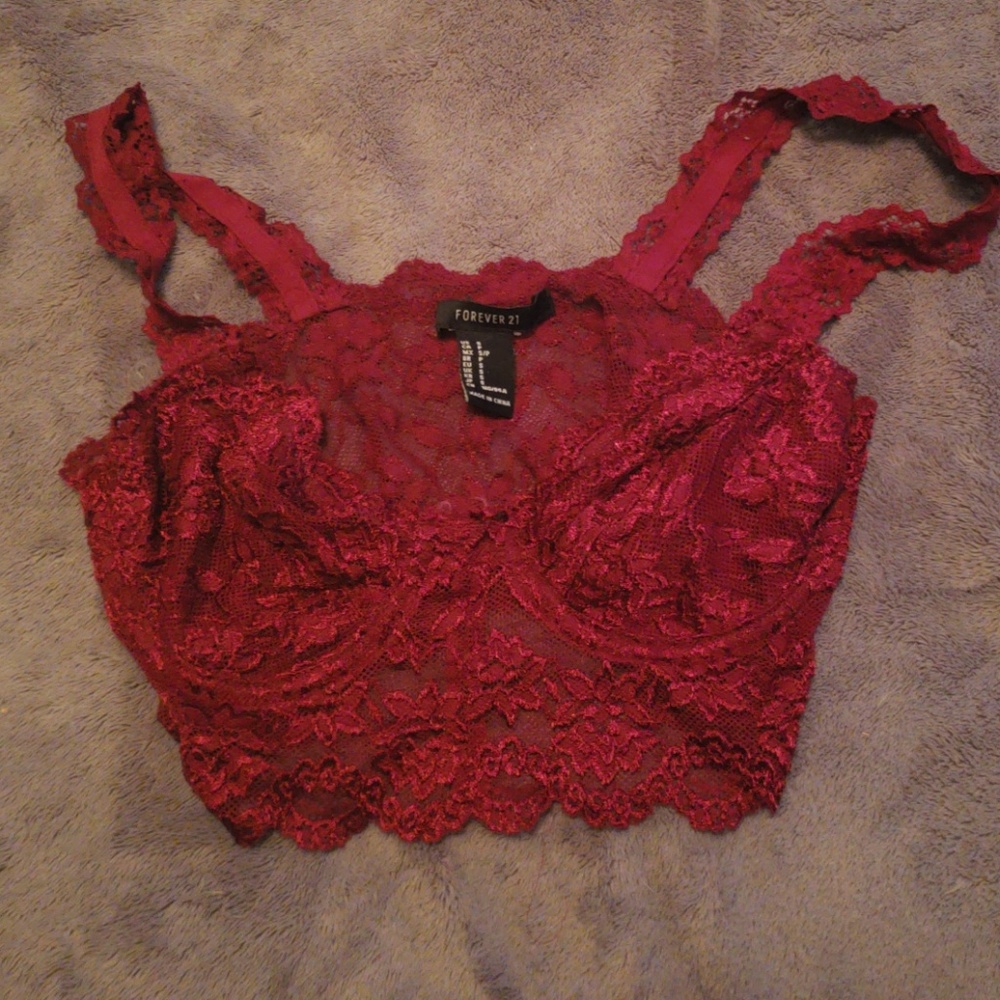 Forever 21 red lace bandeau
